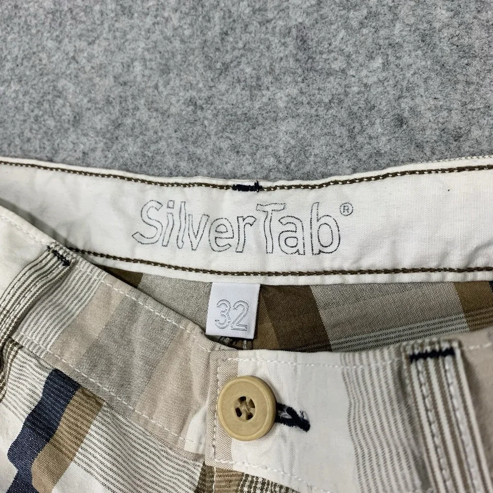 Levis Silvertab Men Shorts Size 32 Y2K Cargo Plaid Cotton 11